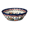 Polish Pottery Zaklady Scalloped 6.25" Bowl (Butterfly Bouquet) | Y1891A-ART149 at PolishPotteryOutlet.com