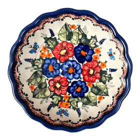 Polish Pottery Zaklady Scalloped 6.25" Bowl (Butterfly Bouquet) | Y1891A-ART149 Additional Image at PolishPotteryOutlet.com