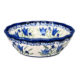 Bowl, Round, Scalloped, 6.25" in "Blue Tulips" by Zaklady | Y1891A-ART160