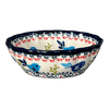 Polish Pottery Zaklady Scalloped 6.25" Bowl (Circling Bluebirds) | Y1891A-ART214 at PolishPotteryOutlet.com