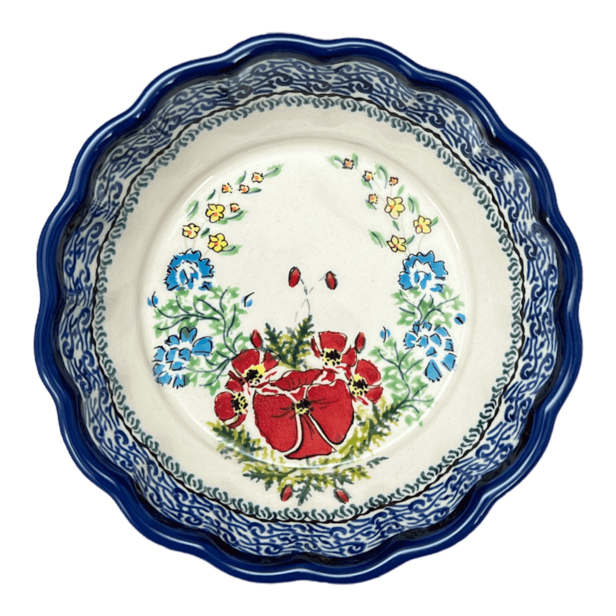 Bowl, Round, Scalloped, 6.25" in "Floral Crescent" by Zaklady | Y1891A-ART237