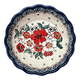 Polish Pottery Zaklady Scalloped 6.25" Bowl (Cosmic Cosmos) | Y1891A-ART326 Additional Image at PolishPotteryOutlet.com