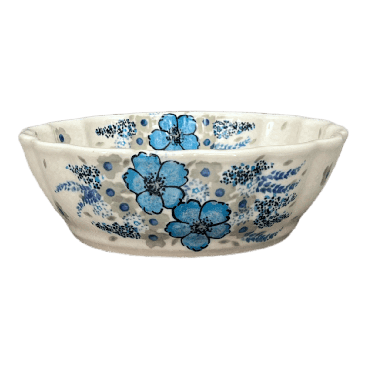 Bowl, Round, Scalloped, 6.25" in "Something Blue" by Zaklady | Y1891A-ART374