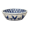 Polish Pottery Zaklady Scalloped 6.25" Bowl (Rooster Blues) | Y1891A-D1149 at PolishPotteryOutlet.com