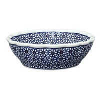 A picture of a Polish Pottery Bowl, Round, Scalloped, 6.25" in "Ditsy Daisies" by Zaklady | Y1891A-D120 as shown at PolishPotteryOutlet.com/products/6-25-scalloped-bowl-ditsy-daisies-y1891a-d120