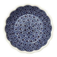 A picture of a Polish Pottery Bowl, Round, Scalloped, 6.25" in "Ditsy Daisies" by Zaklady | Y1891A-D120 as shown at PolishPotteryOutlet.com/products/6-25-scalloped-bowl-ditsy-daisies-y1891a-d120