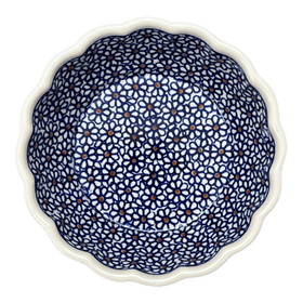 Polish Pottery Bowl, Round, Scalloped, 6.25" in "Ditsy Daisies" by Zaklady | Y1891A-D120 Additional Image at PolishPotteryOutlet.com