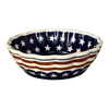 Polish Pottery Zaklady Scalloped 6.25" Bowl (Stars & Stripes) | Y1891A-D81 at PolishPotteryOutlet.com