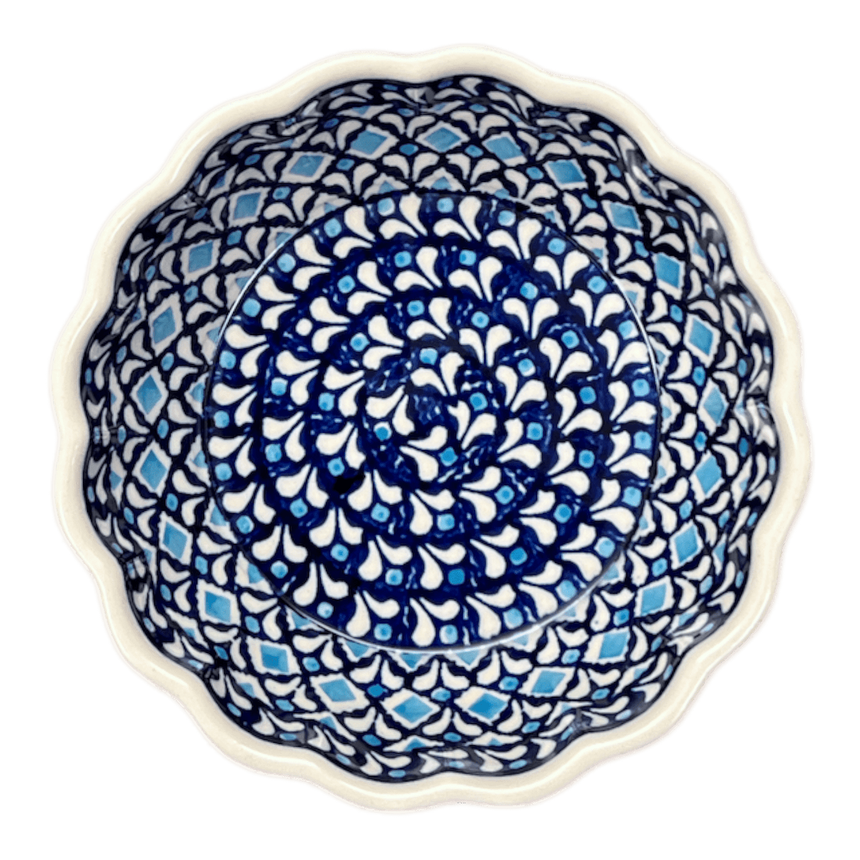 Bowl, Round, Scalloped, 6.25" in "Mosaic Blues" by Zaklady | Y1891A-D910