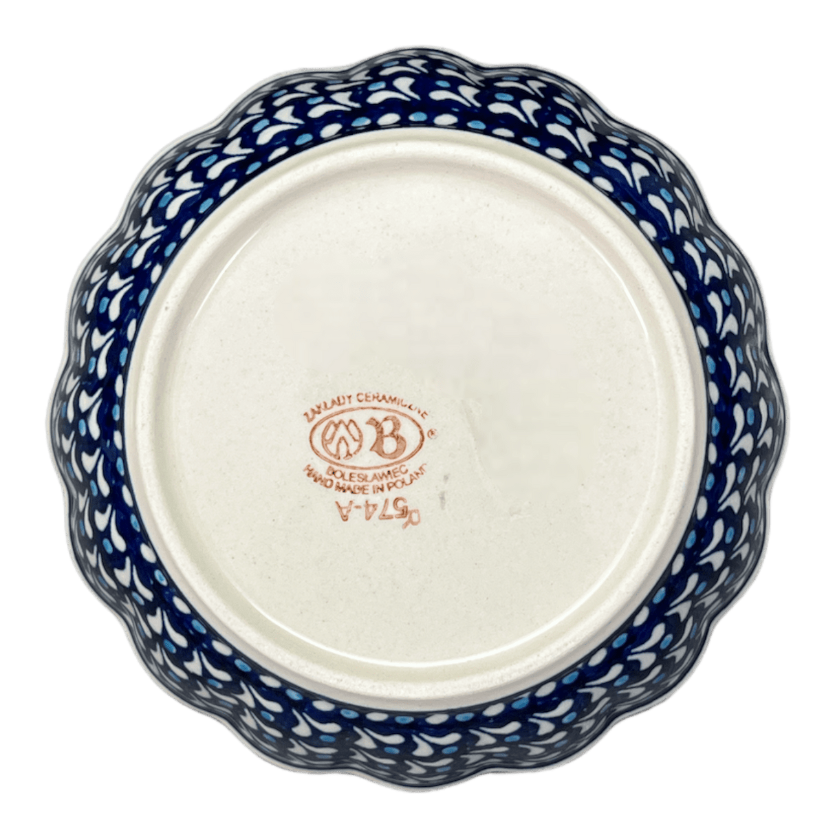 Bowl, Round, Scalloped, 6.25" in "Mosaic Blues" by Zaklady | Y1891A-D910