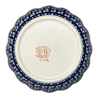 A picture of a Polish Pottery Zaklady Scalloped 6.25" Bowl (Mosaic Blues) | Y1891A-D910 as shown at PolishPotteryOutlet.com/products/zaklady-scalloped-6-25-bowl-mosaic-blues-y1891a-d910