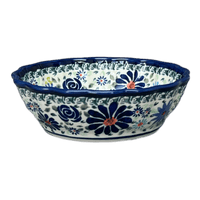 A picture of a Polish Pottery Bowl, Round, Scalloped, 6.25" in "Floral Explosion" by Zaklady | Y1891A-DU126 as shown at PolishPotteryOutlet.com/products/6-25-scalloped-bowl-du126-y1891a-du126