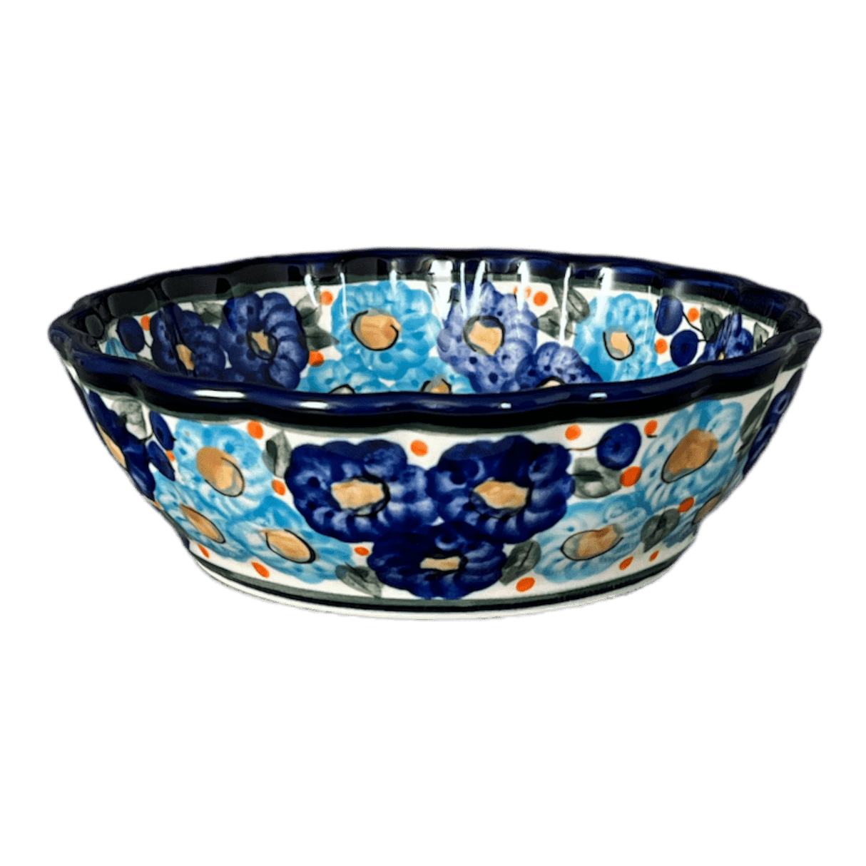 Bowl, Round, Scalloped, 6.25" in "Garden Party Blues" by Zaklady | Y1891A-DU50