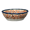 Polish Pottery Bowl, Round, Scalloped, 6.25" in "Orange Wreath" by Zaklady | Y1891A-DU52 at PolishPotteryOutlet.com