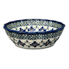 Polish Pottery Zaklady Scalloped 6.25" Bowl (Emerald Mosaic) | Y1891A-DU60 at PolishPotteryOutlet.com