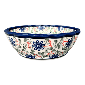 Polish Pottery Zaklady Scalloped 7" Bowl (Swirling Flowers) | Y1892A-A1197A Additional Image at PolishPotteryOutlet.com