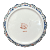 A picture of a Polish Pottery Zaklady Scalloped 7" Bowl (Swirling Flowers) | Y1892A-A1197A as shown at PolishPotteryOutlet.com/products/zaklady-scalloped-7-bowl-swirling-flowers-y1892a-a1197a