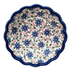 Polish Pottery Zaklady Scalloped 7" Bowl (Swirling Flowers) | Y1892A-A1197A at PolishPotteryOutlet.com