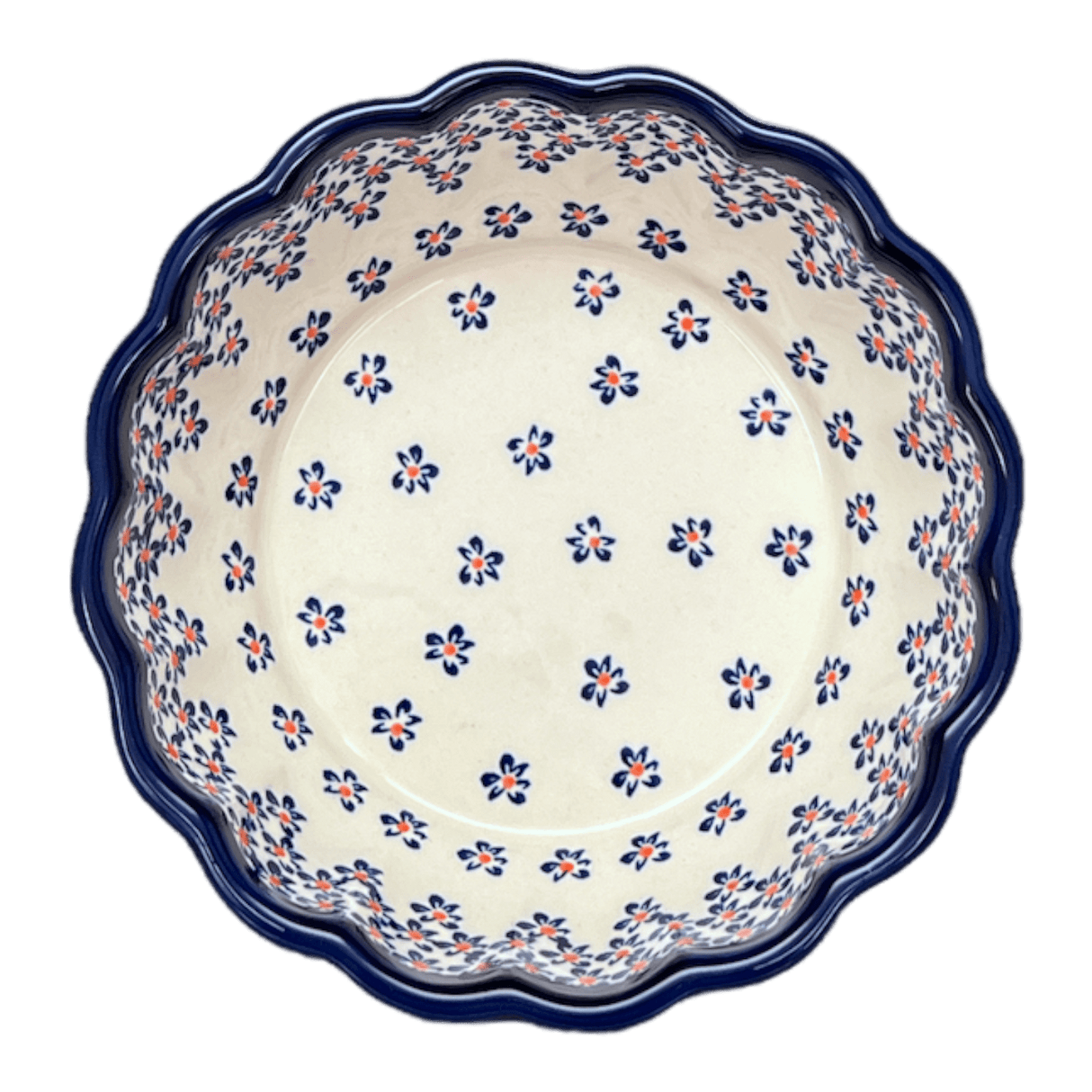 Bowl, Round, Scalloped, 7" in "Falling Blue Daisies" by Zaklady | Y1892A-A882A