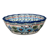 A picture of a Polish Pottery Bowl, Round, Scalloped, 7" in "Julie's Garden" by Zaklady | Y1892A-ART165 as shown at PolishPotteryOutlet.com/products/7-scalloped-bowl-julies-garden-y1892a-art165