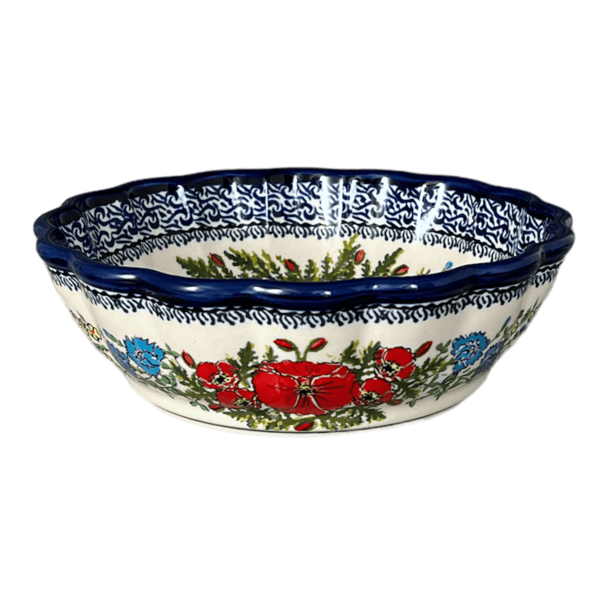 Bowl, Round, Scalloped, 7" in "Floral Crescent" by Zaklady | Y1892A-ART237