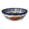 Polish Pottery Bowl, Round, Scalloped, 7" in "Floral Crescent" by Zaklady | Y1892A-ART237 at PolishPotteryOutlet.com