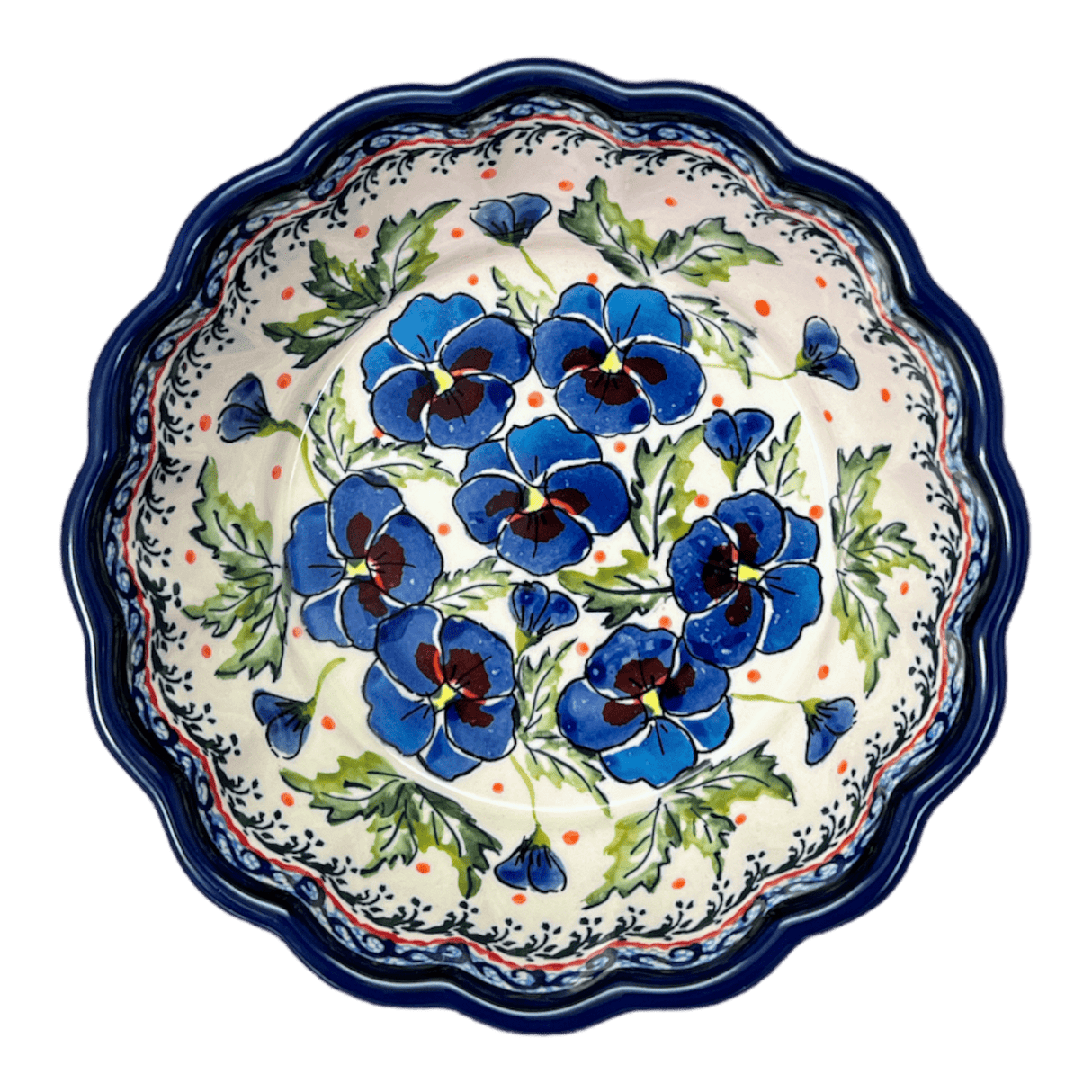 Bowl, Round, Scalloped, 7" in "Pansies in Bloom" by Zaklady | Y1892A-ART277