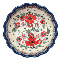 A picture of a Polish Pottery Bowl, Round, Scalloped, 7" in "Cosmic Cosmos" by Zaklady | Y1892A-ART326 as shown at PolishPotteryOutlet.com/products/7-scalloped-bowl-cosmic-cosmos-y1892a-art326