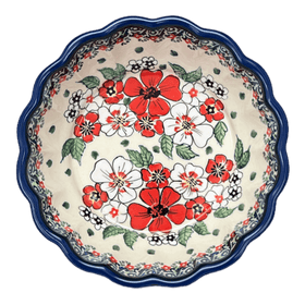 Polish Pottery Zaklady Scalloped 7" Bowl (Cosmic Cosmos) | Y1892A-ART326 Additional Image at PolishPotteryOutlet.com