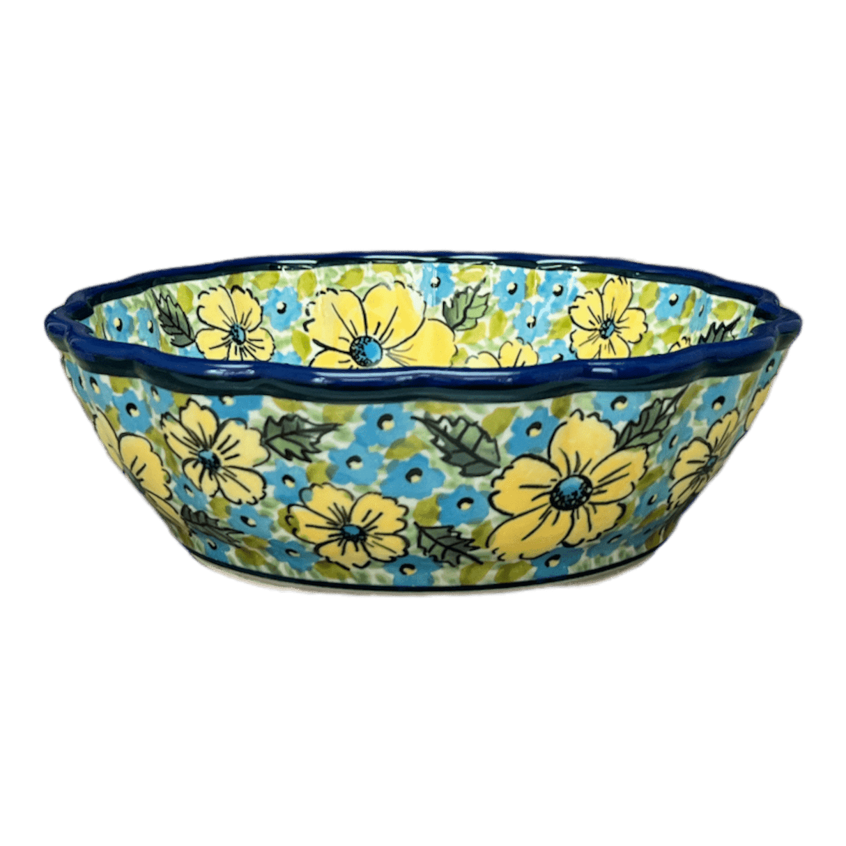 Bowl, Round, Scalloped, 7" in "Sunny Meadow" by Zaklady | Y1892A-ART332