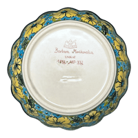 A picture of a Polish Pottery Zaklady 7" Scalloped Bowl (Sunny Meadow) | Y1892A-ART332 as shown at PolishPotteryOutlet.com/products/7-scalloped-bowl-sunny-meadow-y1892a-art332