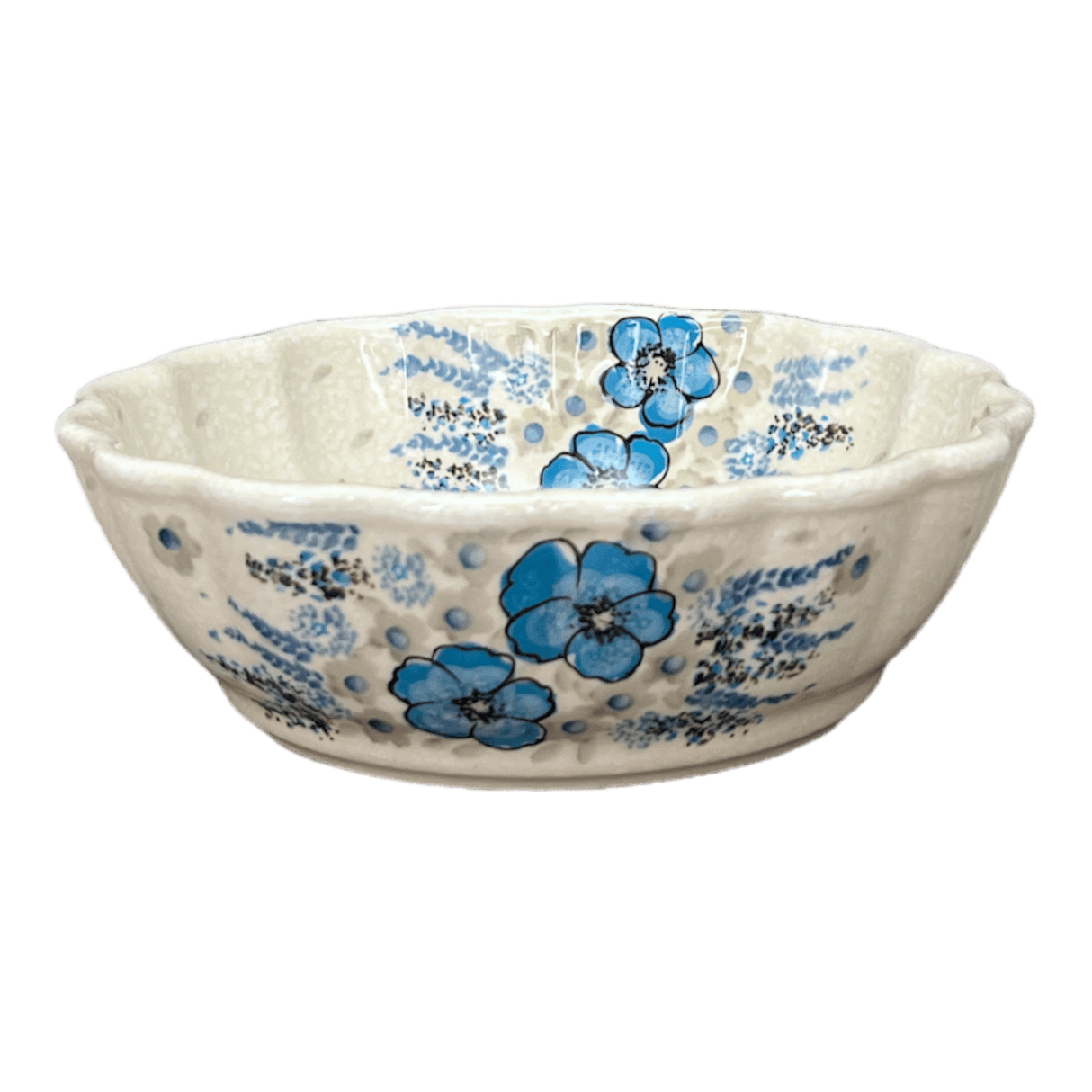 Bowl, Round, Scalloped, 7" in "Something Blue" by Zaklady | Y1892A-ART374