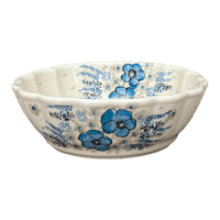 A picture of a Polish Pottery 7" Scalloped Bowl (Something Blue) | Y1892A-ART374 as shown at PolishPotteryOutlet.com/products/7-scalloped-bowl-something-blue-y1892a-art374
