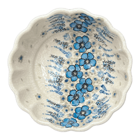 Polish Pottery Zaklady 7" Scalloped Bowl (Something Blue) | Y1892A-ART374 Additional Image at PolishPotteryOutlet.com