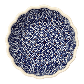 Polish Pottery Zaklady Scalloped 7" Bowl (Ditsy Daisies) | Y1892A-D120 Additional Image at PolishPotteryOutlet.com