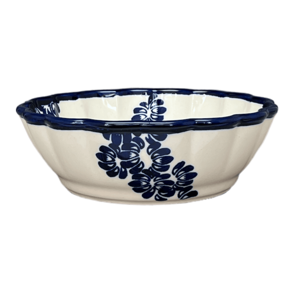 Bowl, Round, Scalloped, 7" in "Blue Floral Vines" by Zaklady | Y1892A-D1210A