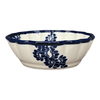 Polish Pottery Zaklady Scalloped 7" Bowl (Blue Floral Vines) | Y1892A-D1210A at PolishPotteryOutlet.com