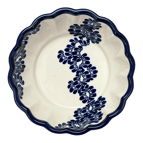 Bowl, Round, Scalloped, 7" in "Blue Floral Vines" by Zaklady | Y1892A-D1210A