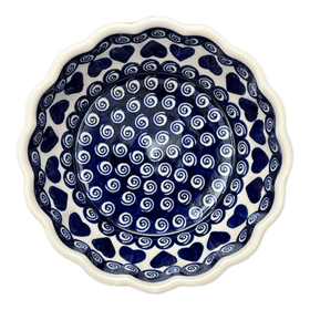 Polish Pottery Zaklady Scalloped 7" Bowl (Swirling Hearts) | Y1892A-D467 Additional Image at PolishPotteryOutlet.com