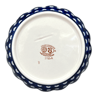 A picture of a Polish Pottery Zaklady Scalloped 7" Bowl (Peacock Burst) | Y1892A-D487 as shown at PolishPotteryOutlet.com/products/zaklady-scalloped-7-bowl-peacock-burst-y1892a-d487