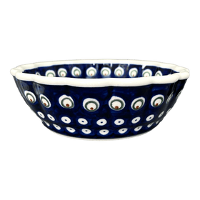 Polish Pottery Zaklady Scalloped 7" Bowl (Peacock Burst) | Y1892A-D487 Additional Image at PolishPotteryOutlet.com