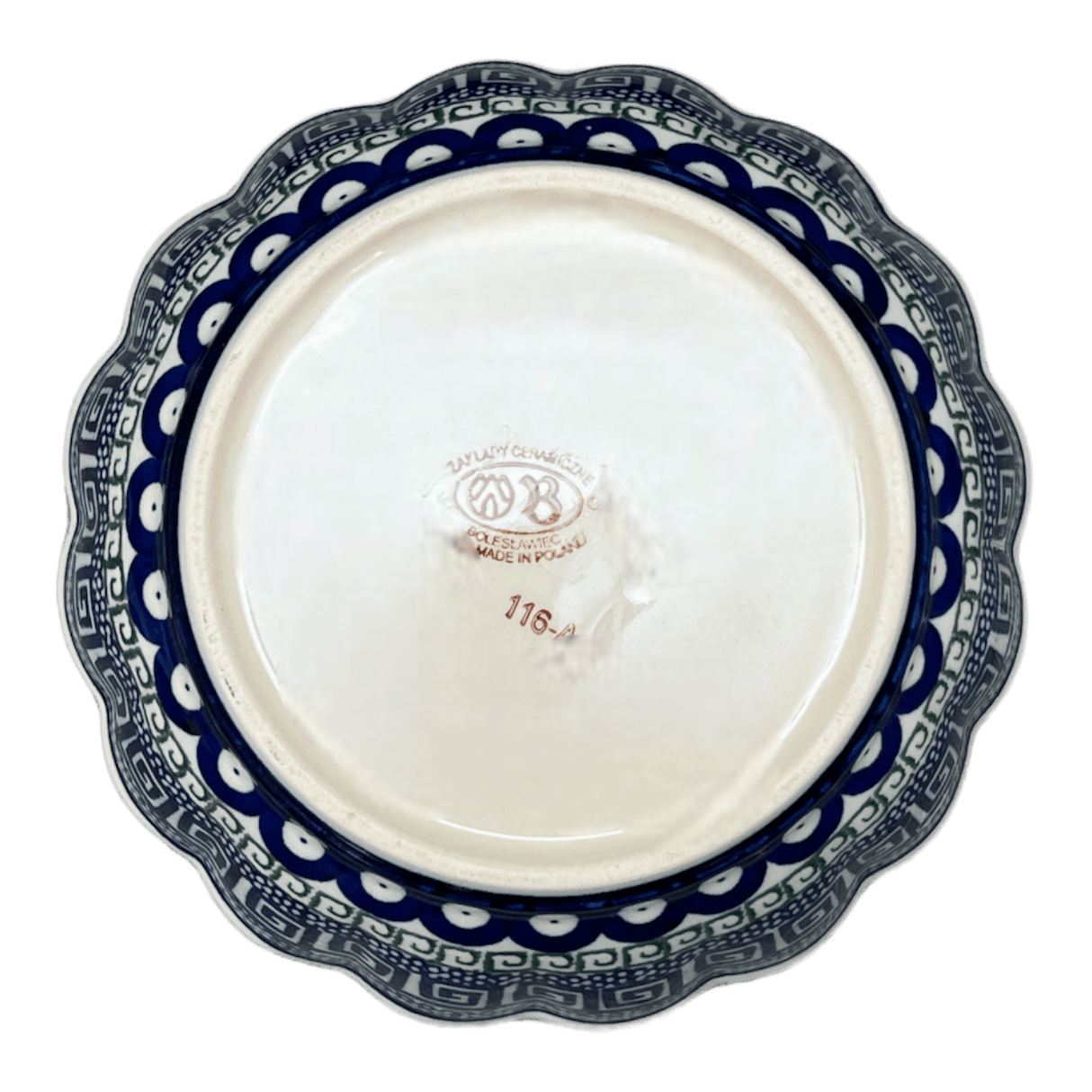 Bowl, Round, Scalloped, 7" in "Grecian Dot" by Zaklady | Y1892A-D923