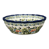 Bowl, Round, Scalloped, 7" in "Floral Swallows" by Zaklady | Y1892A-DU182