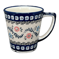 A picture of a Polish Pottery Zaklady 14 oz. Tulip Mug (Climbing Aster) | Y1920-A1145A as shown at PolishPotteryOutlet.com/products/14-oz-tulip-mug-climbing-aster-y1920-a1145a