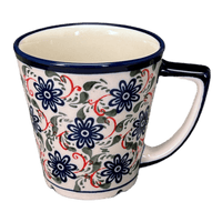 A picture of a Polish Pottery Zaklady 14 oz. Tulip Mug (Swirling Flowers) | Y1920-A1197A as shown at PolishPotteryOutlet.com/products/tulip-mug-swirling-flowers-y1920-a1197a