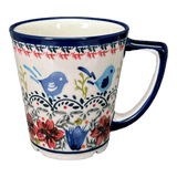 Mug, Tulip, 14 oz in "Circling Bluebirds" by Zaklady | Y1920-ART214