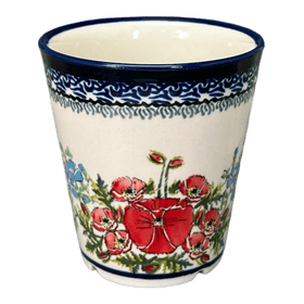 Polish Pottery Zaklady 14 oz. Tulip Mug (Floral Crescent) | Y1920-ART237 Additional Image at PolishPotteryOutlet.com