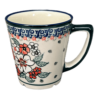 A picture of a Polish Pottery Zaklady 14 oz. Tulip Mug (Cosmic Cosmos) | Y1920-ART326 as shown at PolishPotteryOutlet.com/products/tulip-mug-cosmic-cosmos-y1920-art326