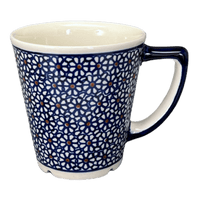 A picture of a Polish Pottery 14 oz. Tulip Mug (Ditsy Daisies) | Y1920-D120 as shown at PolishPotteryOutlet.com/products/tulip-mug-daisy-dot-y1920-d120