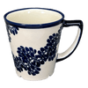 Polish Pottery Zaklady 14 oz. Tulip Mug (Blue Floral Vines) | Y1920-D1210A at PolishPotteryOutlet.com